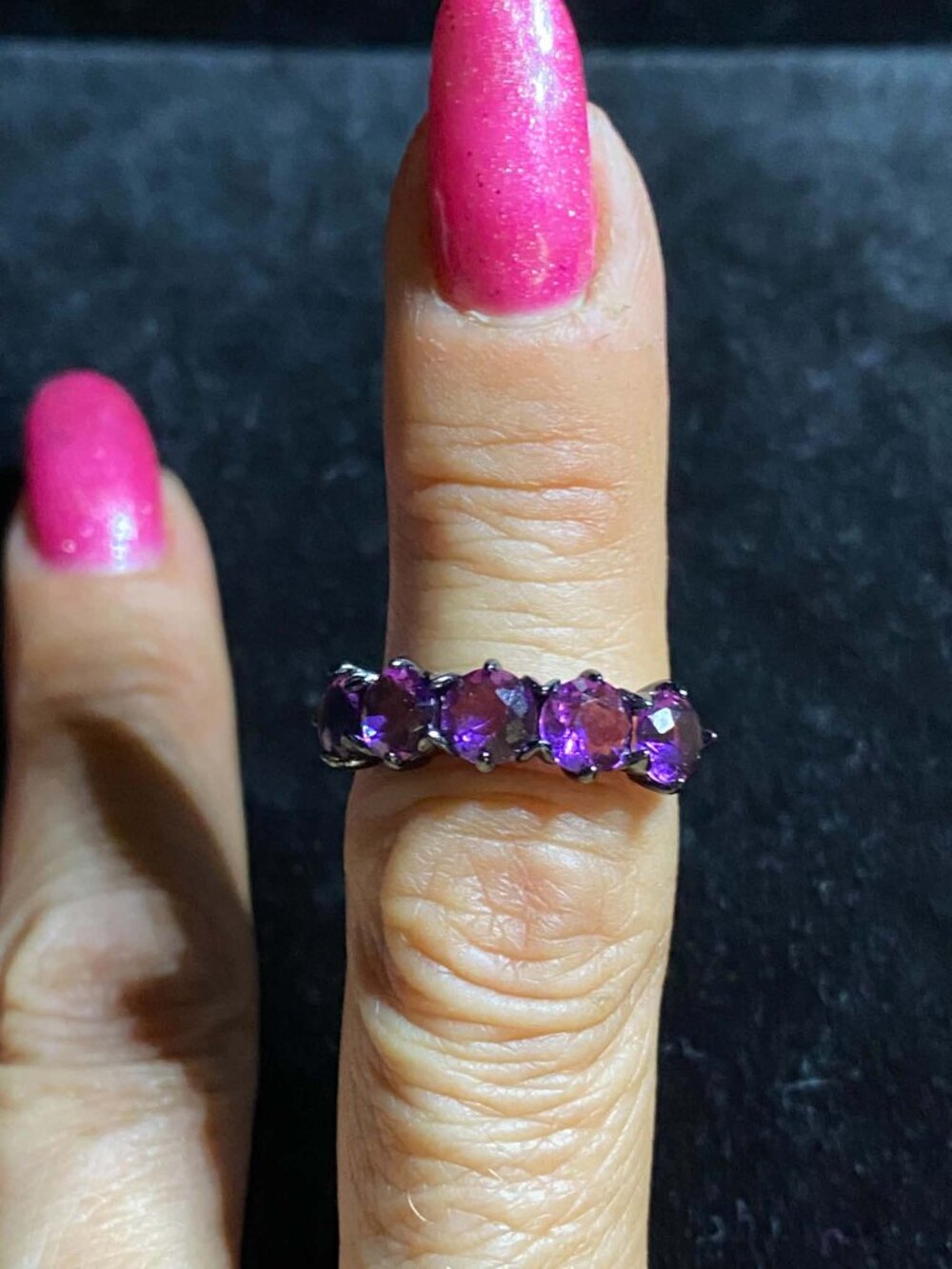 .925 Sterling Silver Natural Amethyst February Birthstone ring